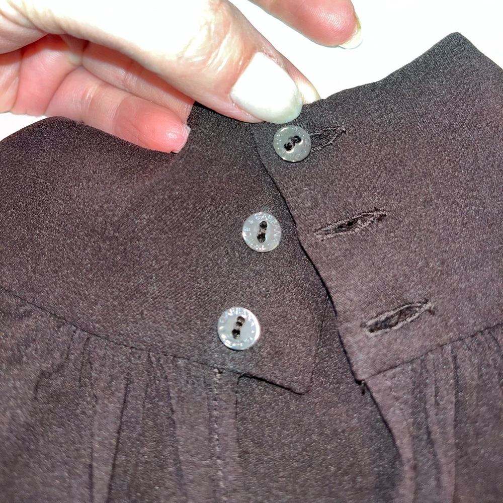 Dolce & Gabbana silk brown blouse vintage with cream lace detail. Size 42/M - Picture 14 of 14
